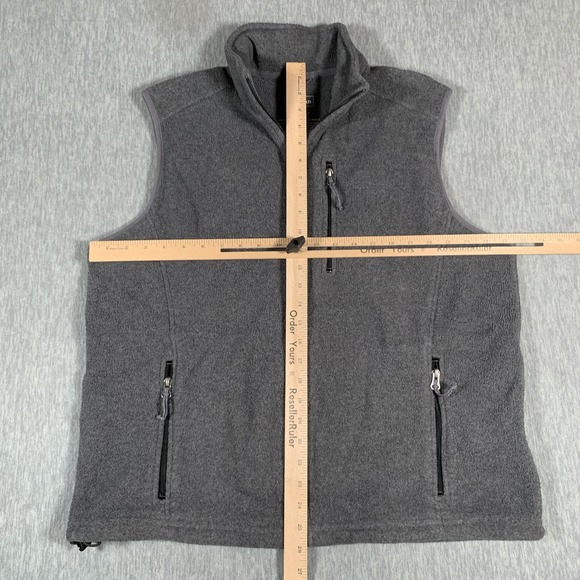 LL Bean Fleece Vest Mens Large Gray Full Zip Sleeveless Jacket Outdoors Hiking - Picture 6 of 10